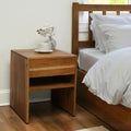 Natural Wood Side Table with 1 Drawer image 0
