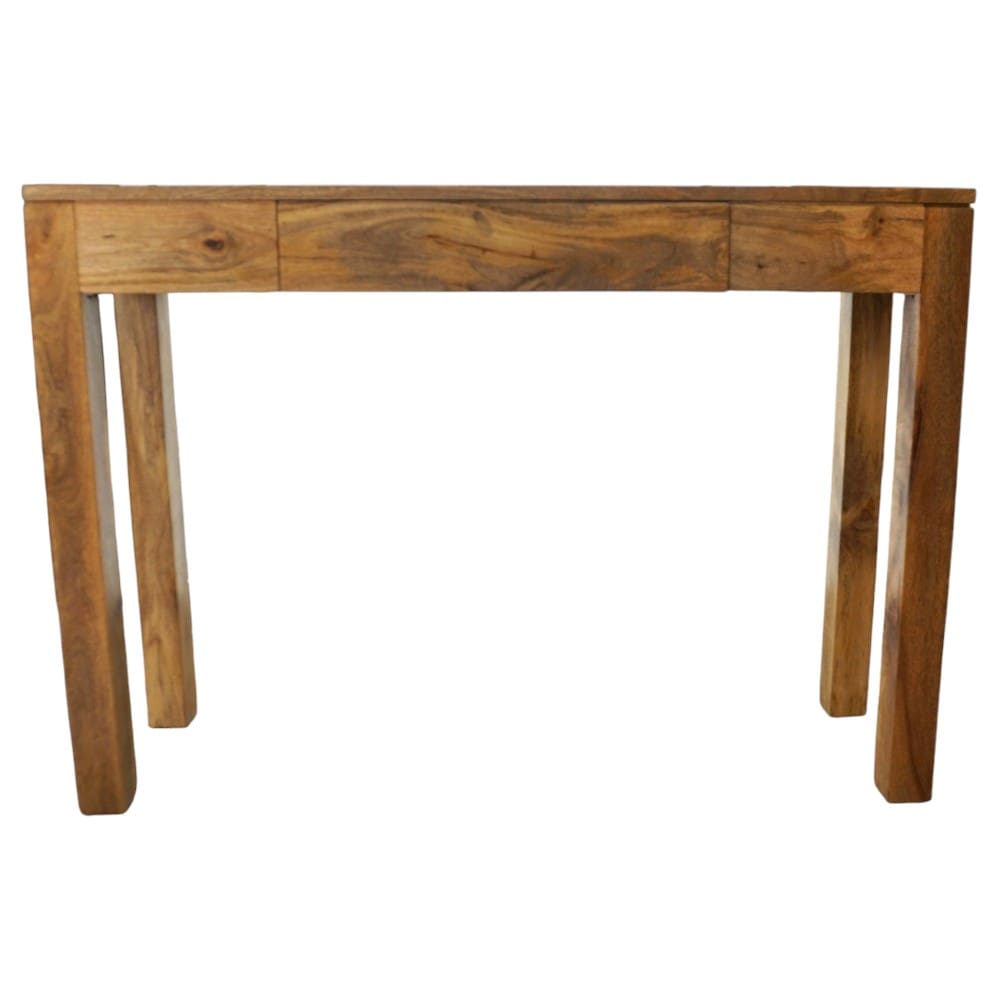 Mango Wood Console Table with Hidden Drawer Natural Wood image 1