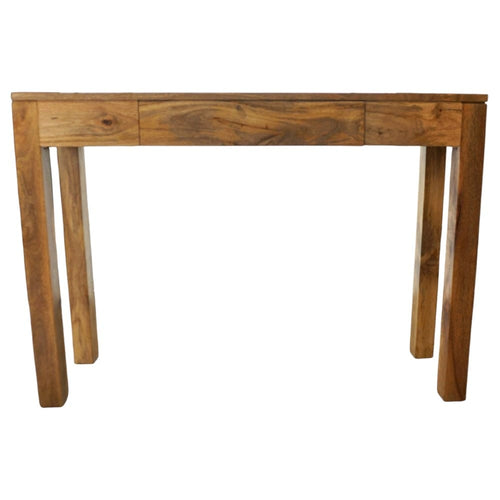 Mango Wood Console Table with Hidden Drawer Natural Wood image 1