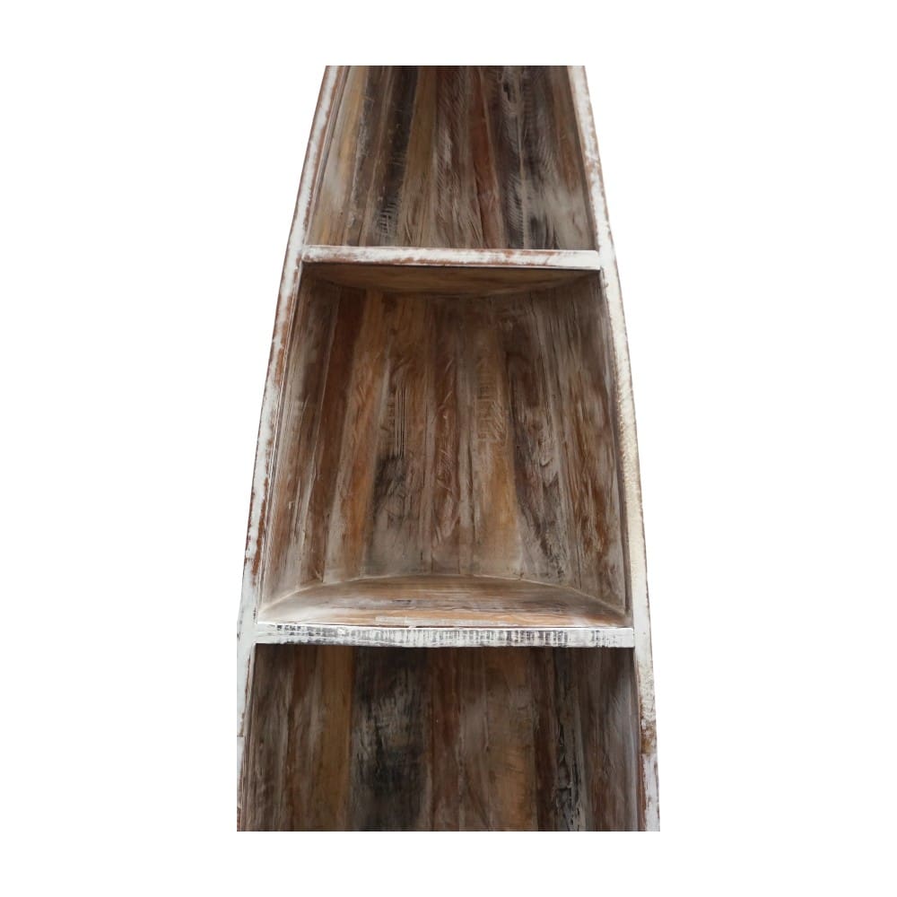 Whitewashed Boat Bookcase with Drawers Hand-crafted image 9