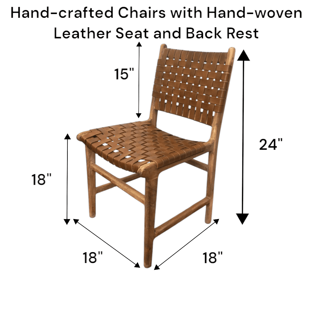 Pair of Chairs Solid Wood and Leather Hand-Crafted image 8