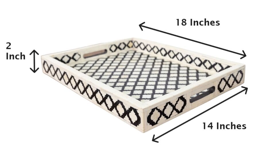 Stunning Black and White Ottoman Tray image 3