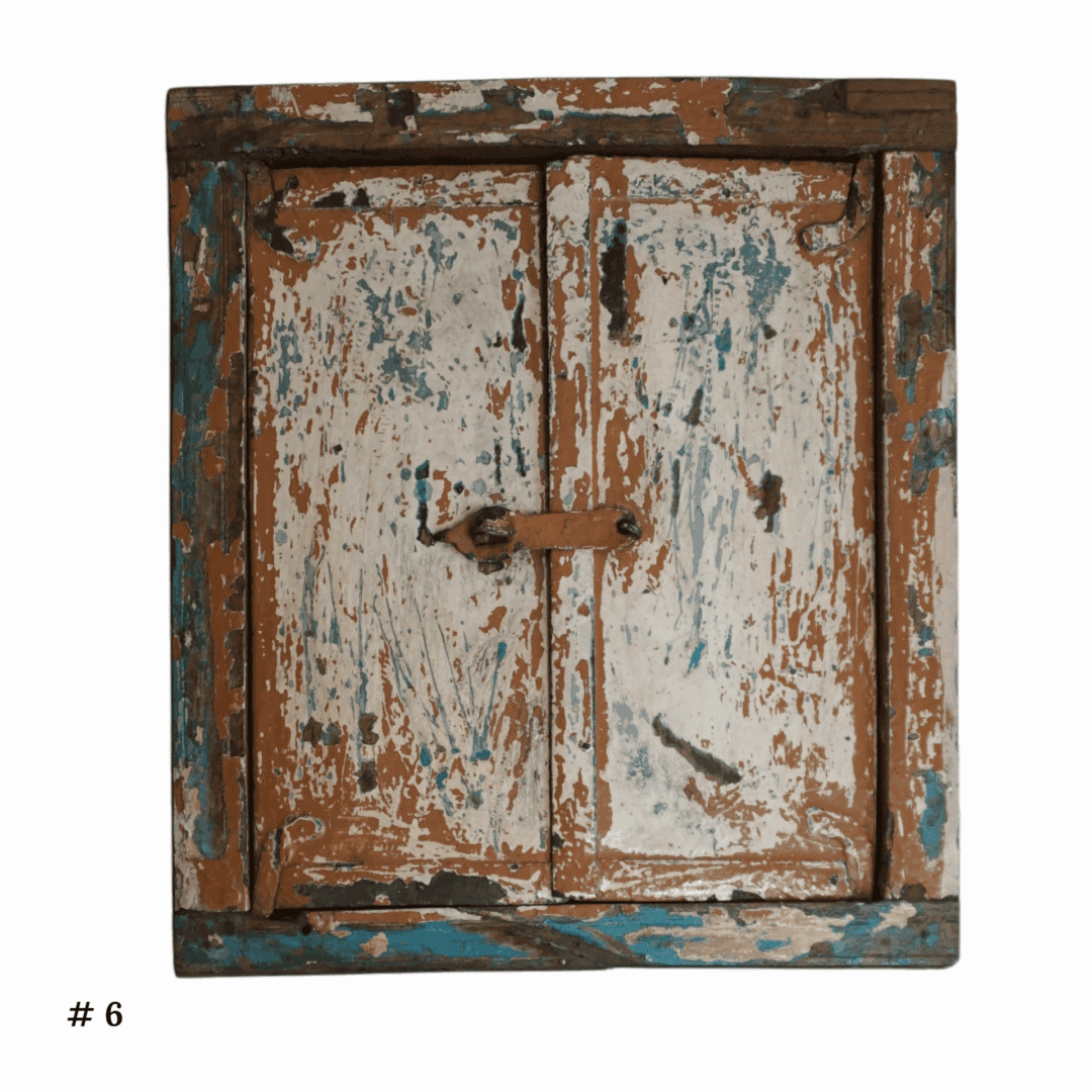 Vintage Accent Mirror Window with Shutters - 6 image 1