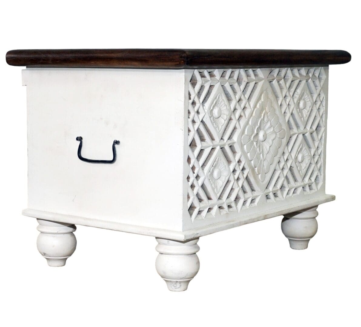 Small Hand-carved Geometric Trunk image 2