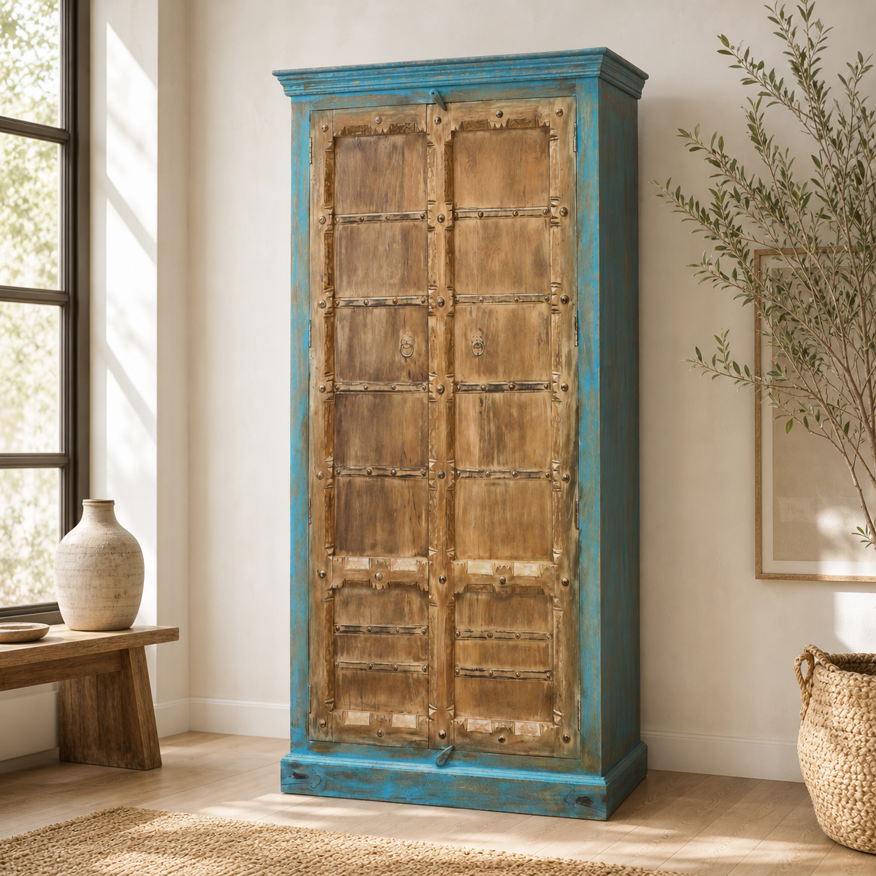 Hand-crafted Solid Wood Armoire
