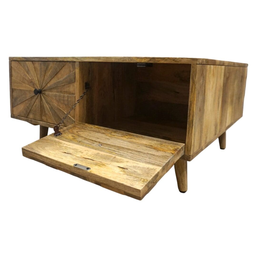 Sunburst Coffee Table with Hidden Storage image 8