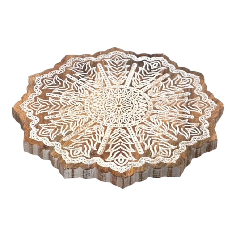 Unique Mango Wood Mandala Accent Table 3 Sizes image 1