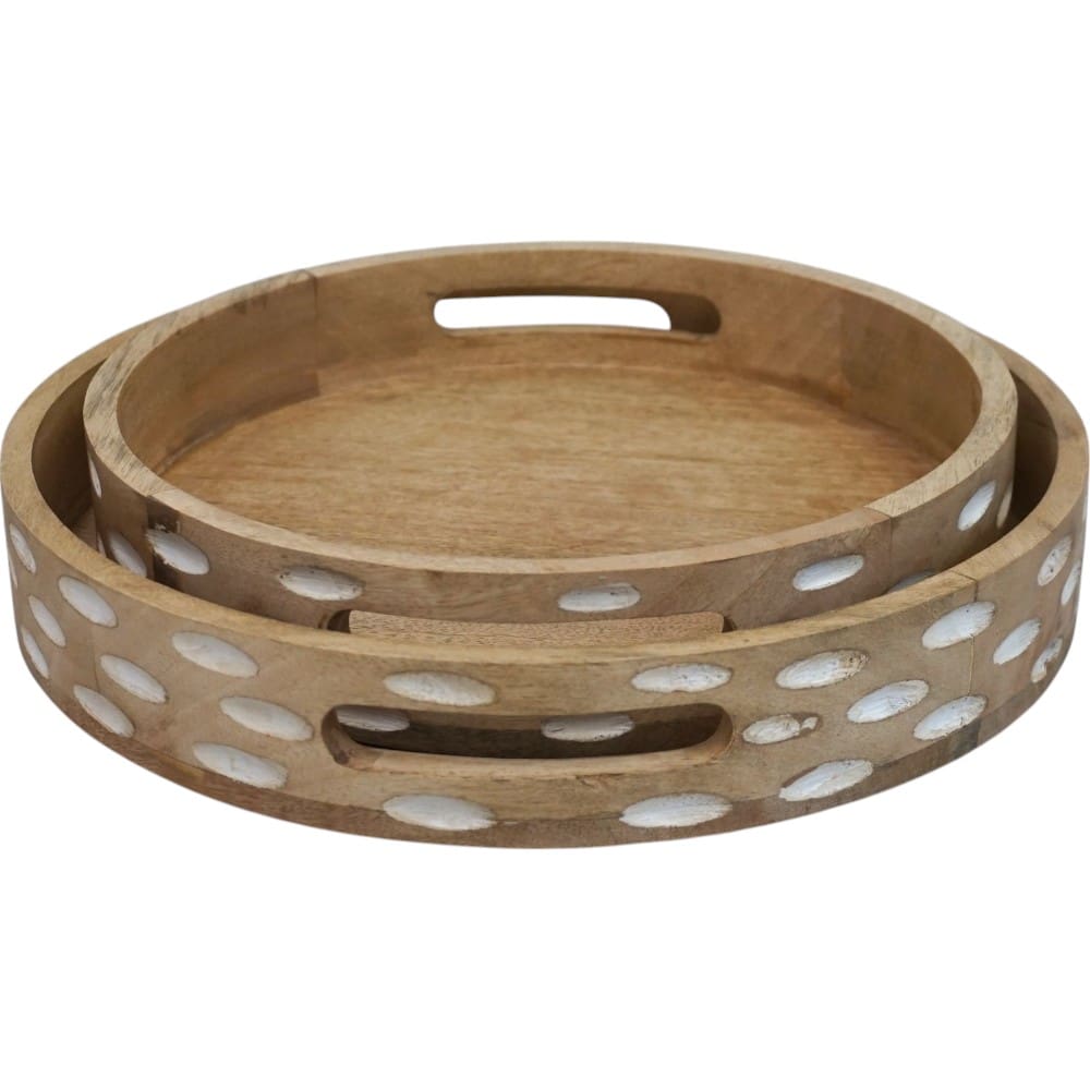 Hand-crafted Solid Wood Trays - Set of Two image 6