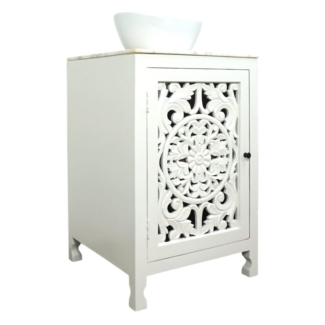 Hand-crafted White 24" Solid Wood Vanity image 3