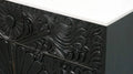 Black Bathroom Vanity Hand-Carved with Marble Top and Basin image 8