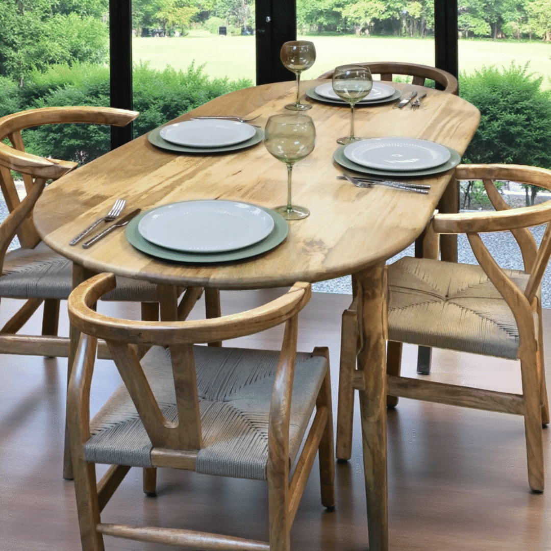 Natural Wood Dining Table image 7