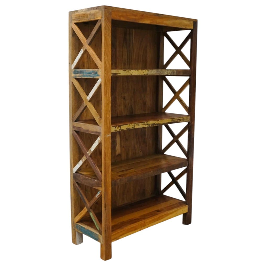 Rustic Living Room Set - Reclaimed Wood Display Bookcase & 2 Side Tables image 13
