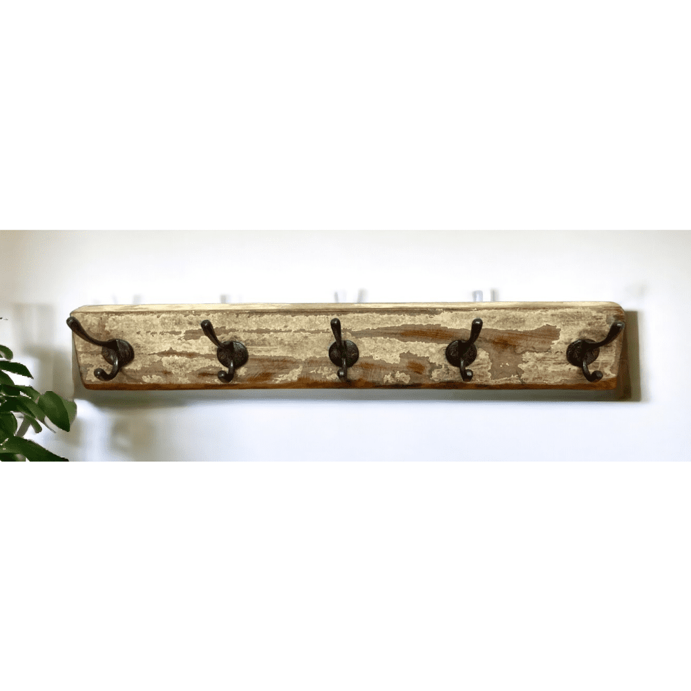 5-Hook Coat Rack Reclaimed Wood image 1