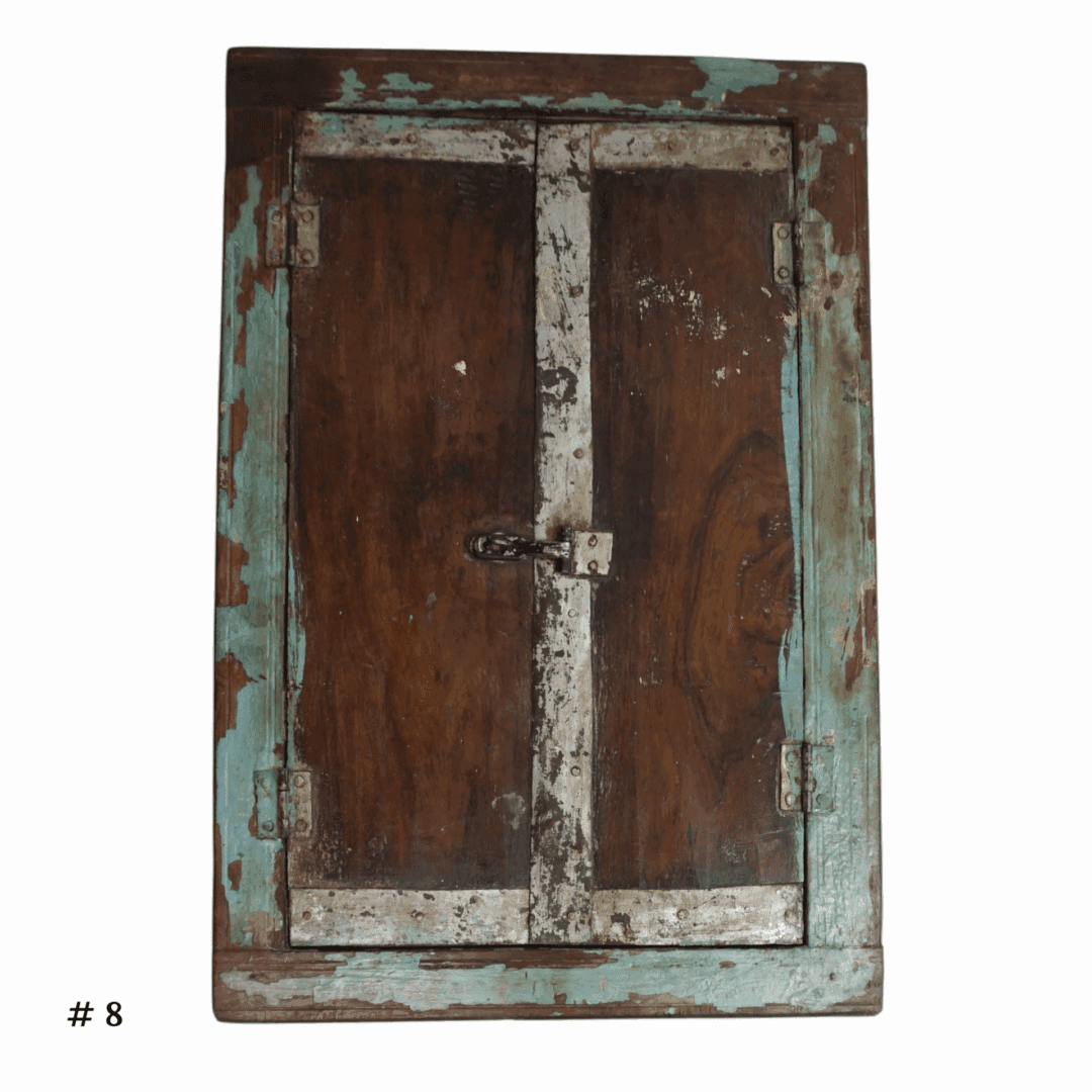 Vintage Accent Mirror Window with Shutters - 8 image 1