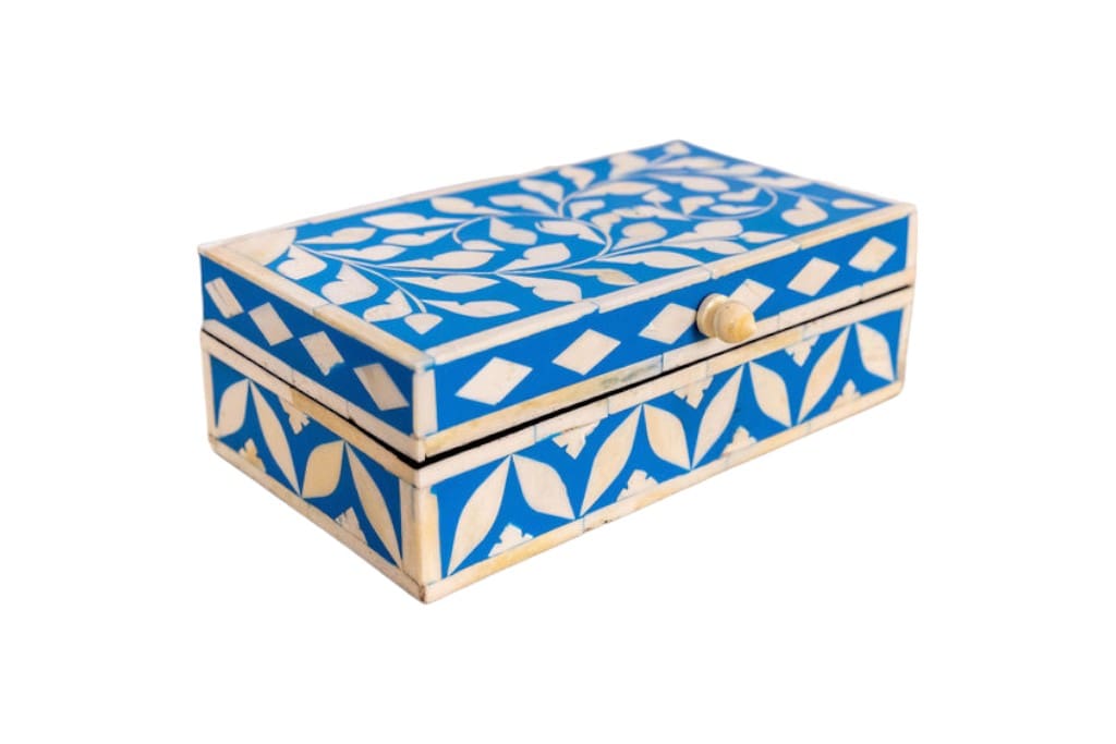 Blue and White Keepsake Box Hand-crafted image 1