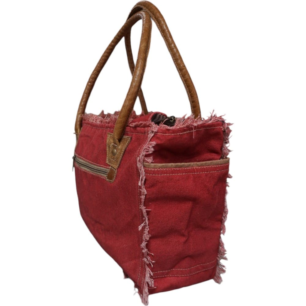 Cotton Canvas Red Tote Bag image 5