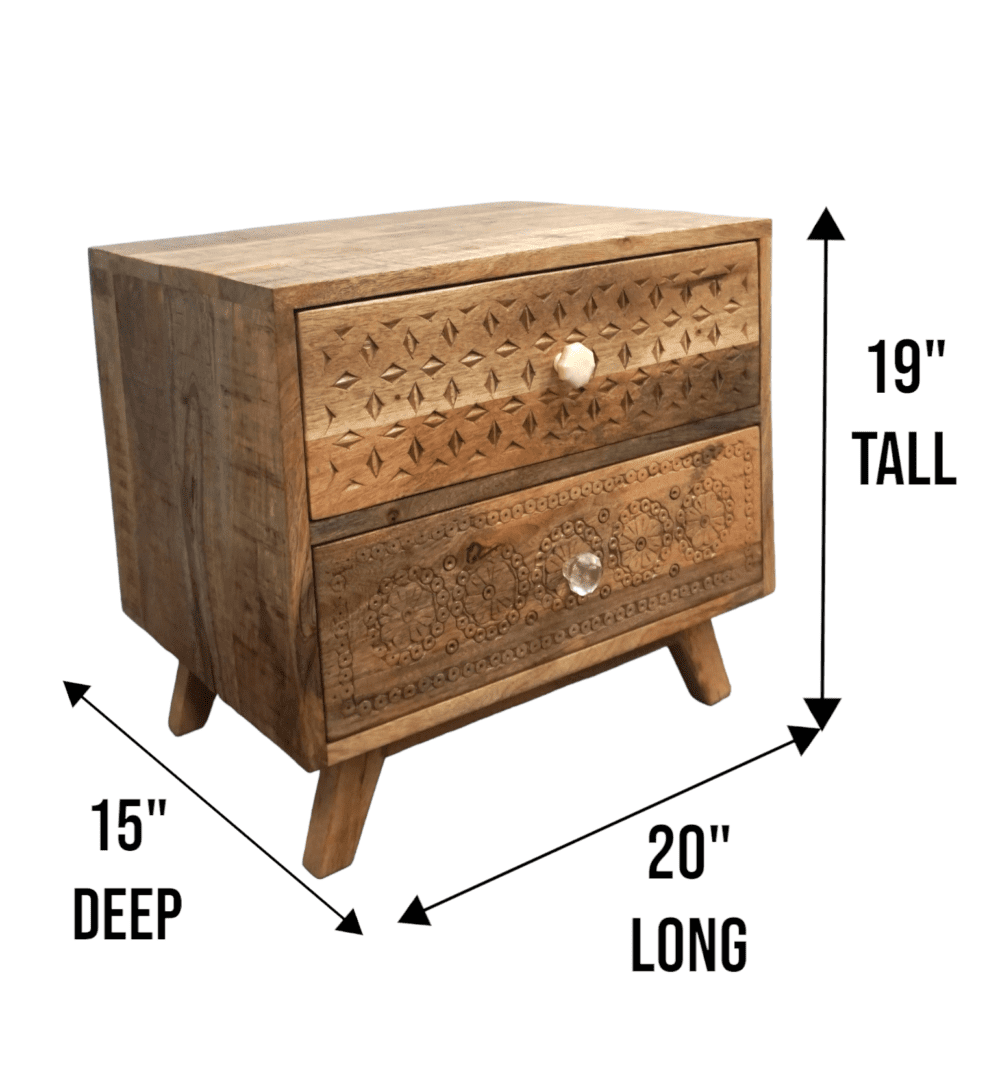 Unique Nightstand Side Table with Drawers image 7