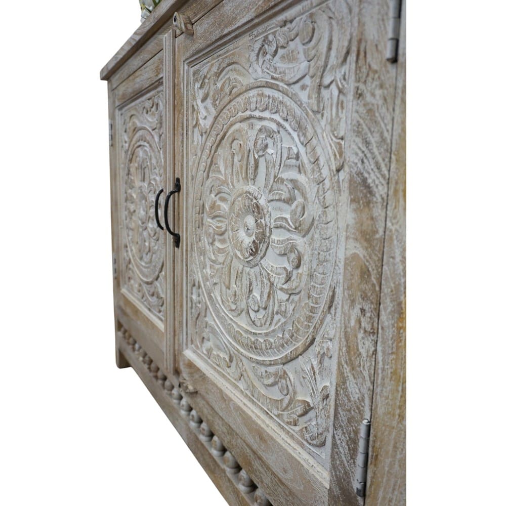 Hand-crafted Sandblasted Natural Mango Wood Sideboard image 6
