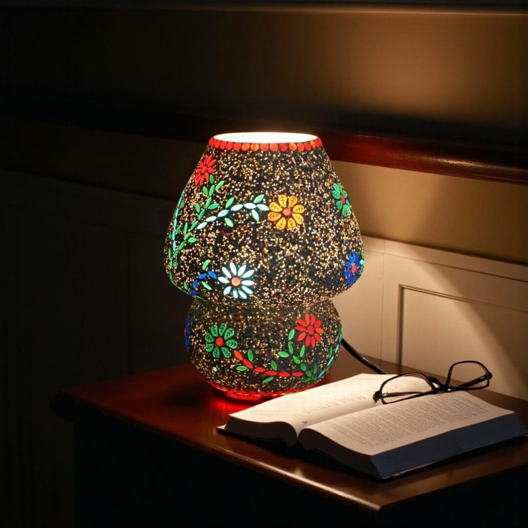 Puffed Glass Mushroom Lamp Multicolored 3 Styles image 12