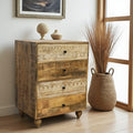 Rustic 4-Drawer Dresser Hand-carved image 0