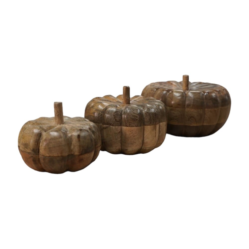 Hand-crafted Fall Pumpkins Natural Wood image 4