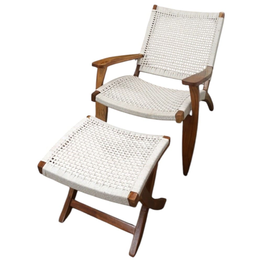 Hand-crafted Chair with Matching Footrest image 4