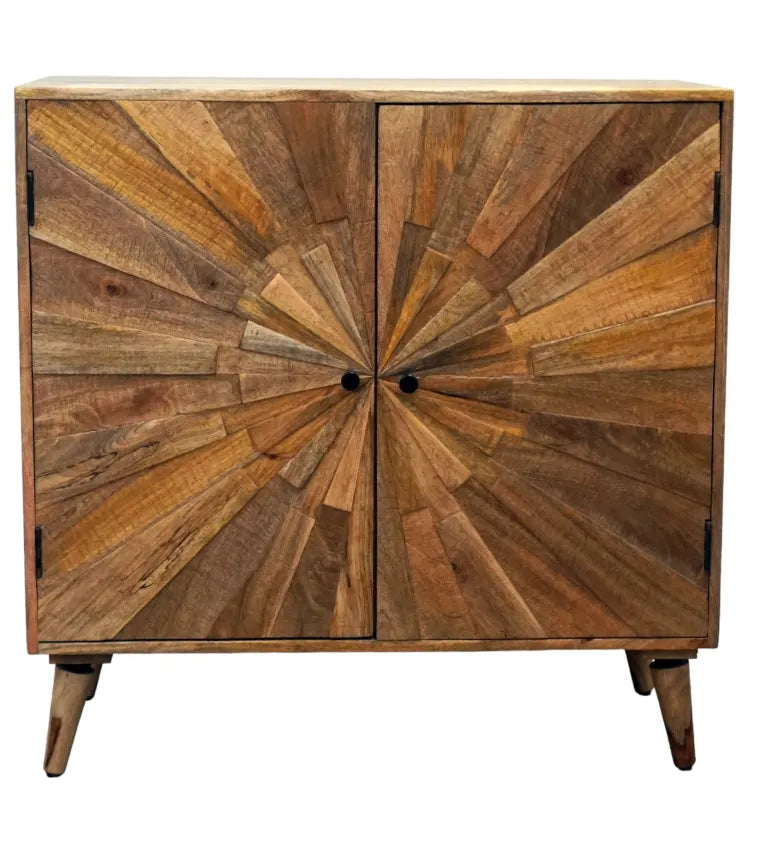 Solid Wood Cabinet Stunning Sunburst with 2 Doors image 2