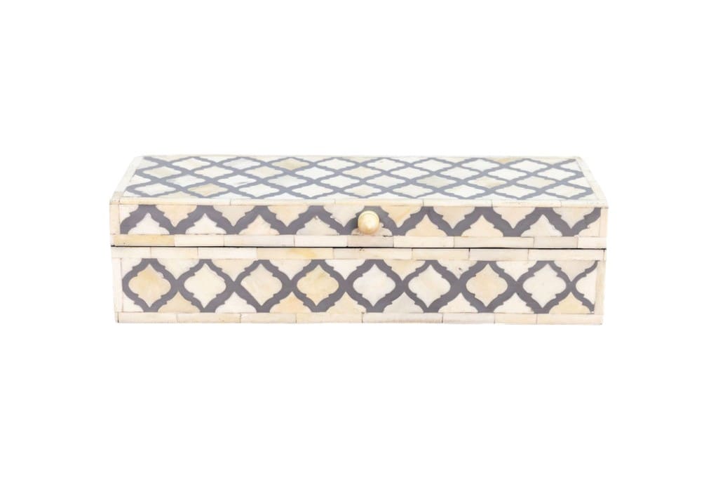 Long Rectangle Box Gray and White Inlay image 2