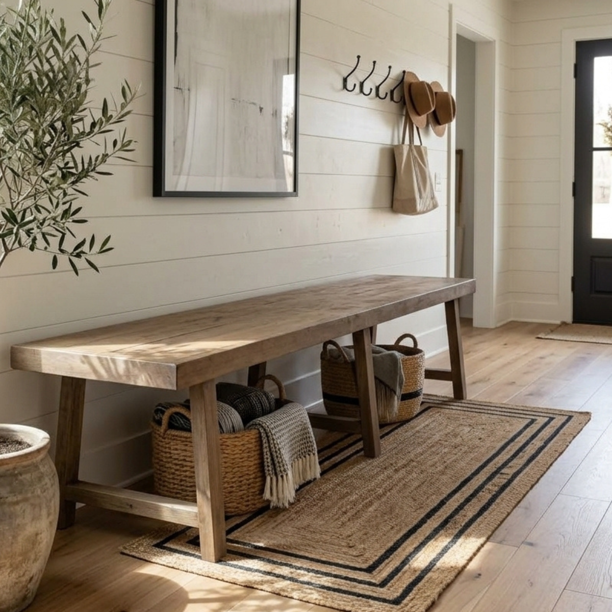 Handmade Mango Wood Dining Bench | Rustic Solid Wood Farmhouse Bench 71 Inch