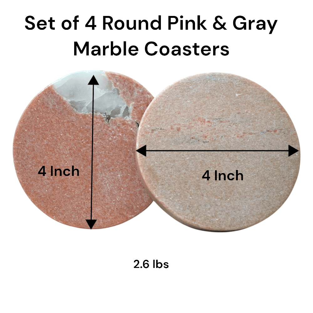 Set of 4 Round Pink Marble Drink Coasters image 10