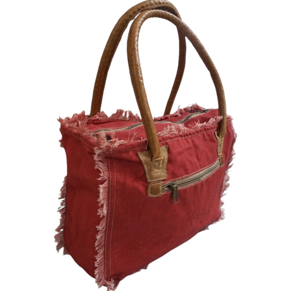 Cotton Canvas Red Tote Bag image 6