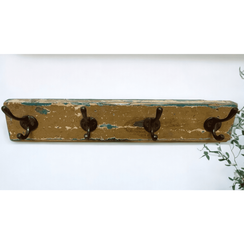4-Hook Coat Rack Reclaimed Wood image 5