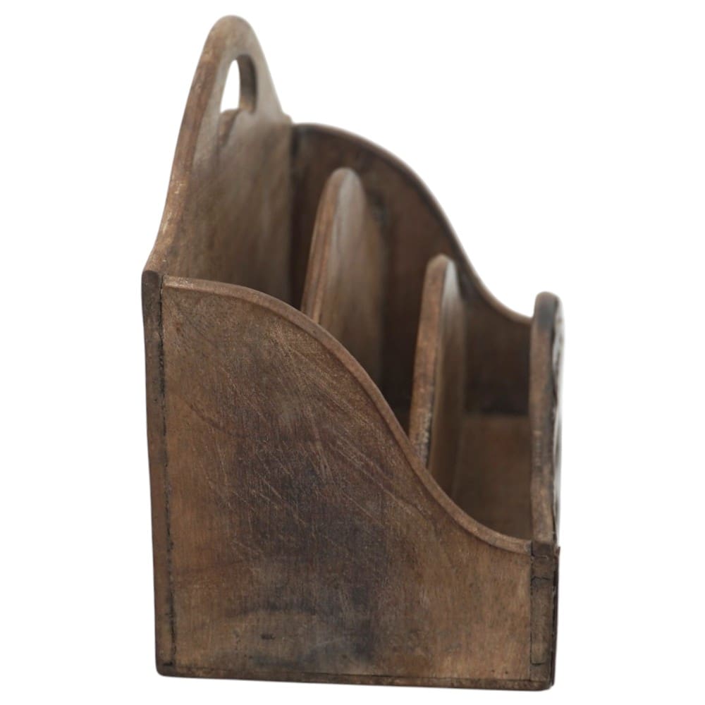 Vintage Wood Desk Tidy Letter Organizer image 6