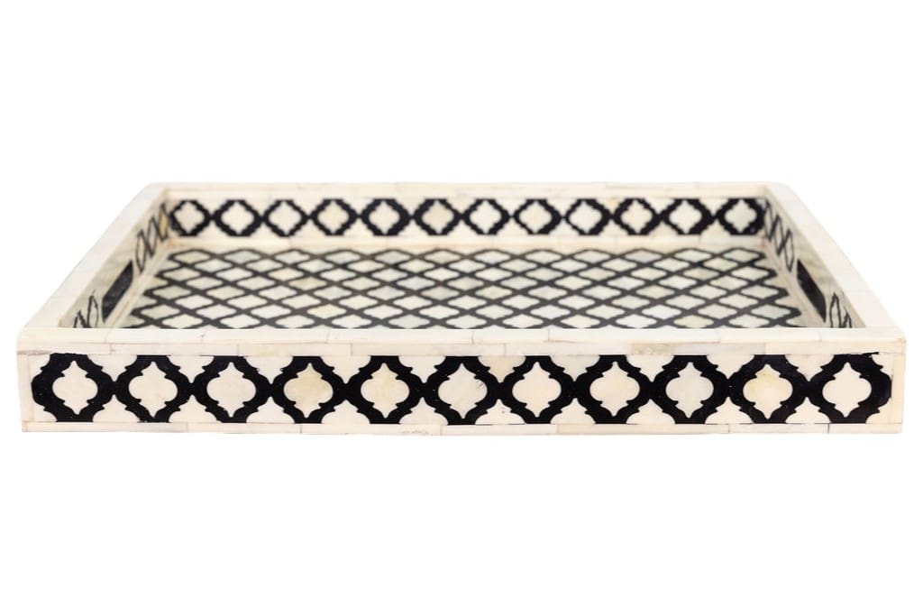 Stunning Black and White Ottoman Tray image 4