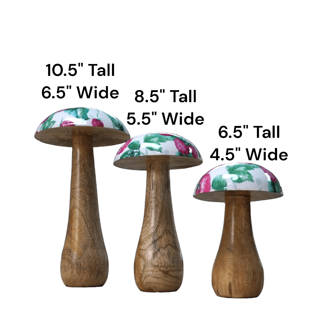 Hand-crafted Whimsical Wooden Mushrooms Set of 3 Berry image 6