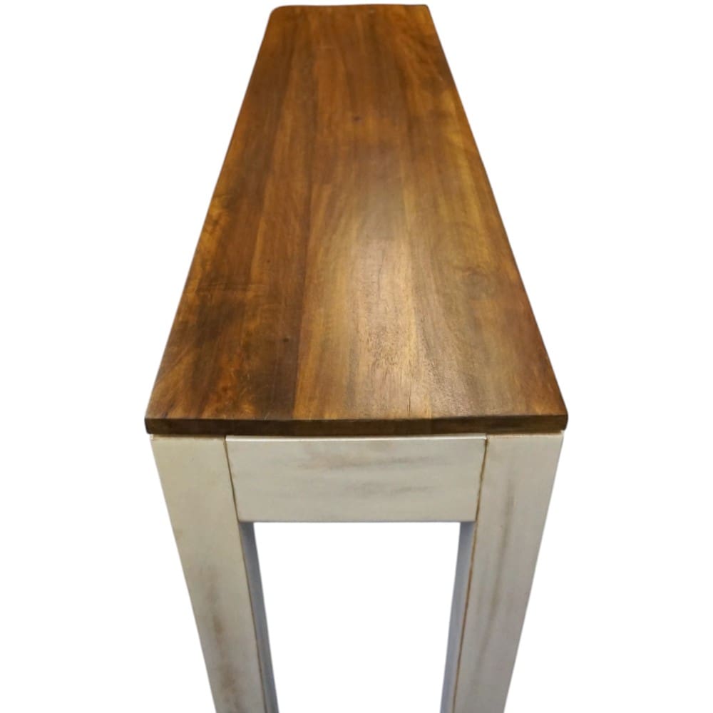 Mango Wood Console Table with Hidden Drawer Whitewashed image 6