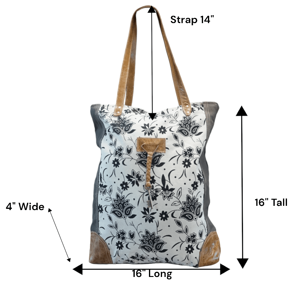 Cotton Canvas Sage Green and Floral Tote Bag image 8