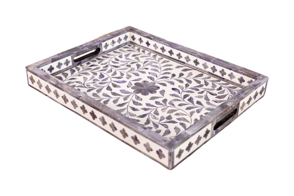 Gray and White Decorative Tray image 6