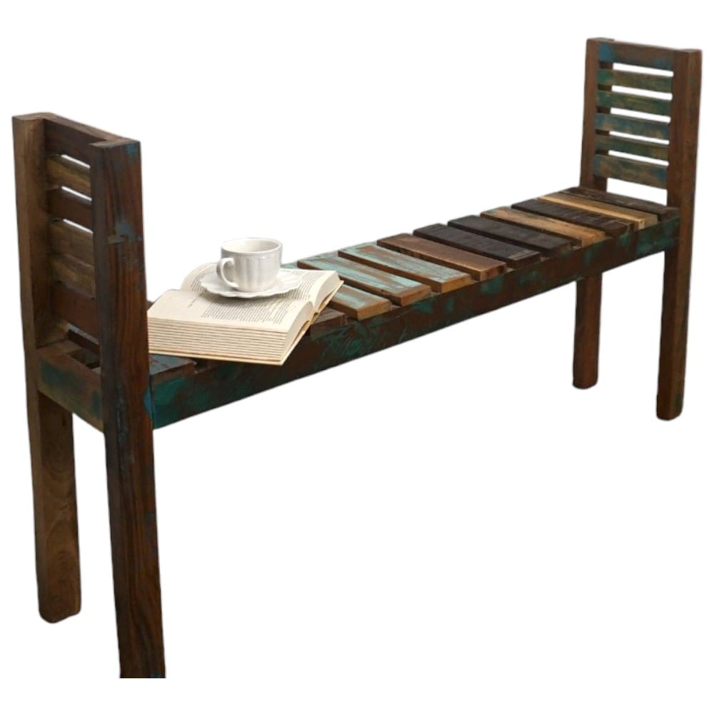 Hand-Crafted Backless Reclaimed Wood Bench image 2
