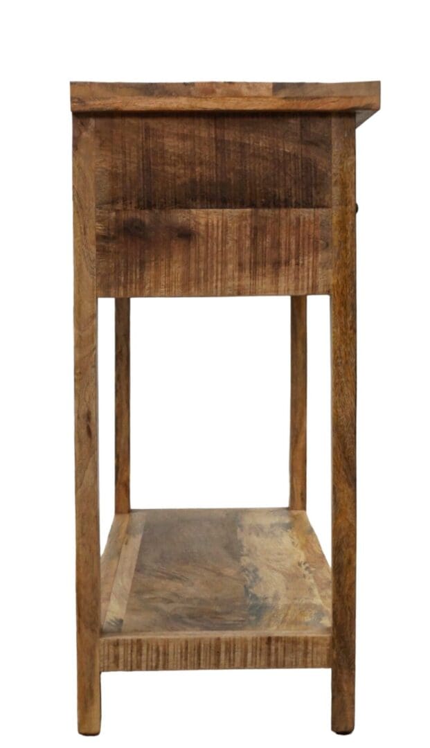 Natural Wood Console Table with 2 Drawers Hand-Crafted image 4