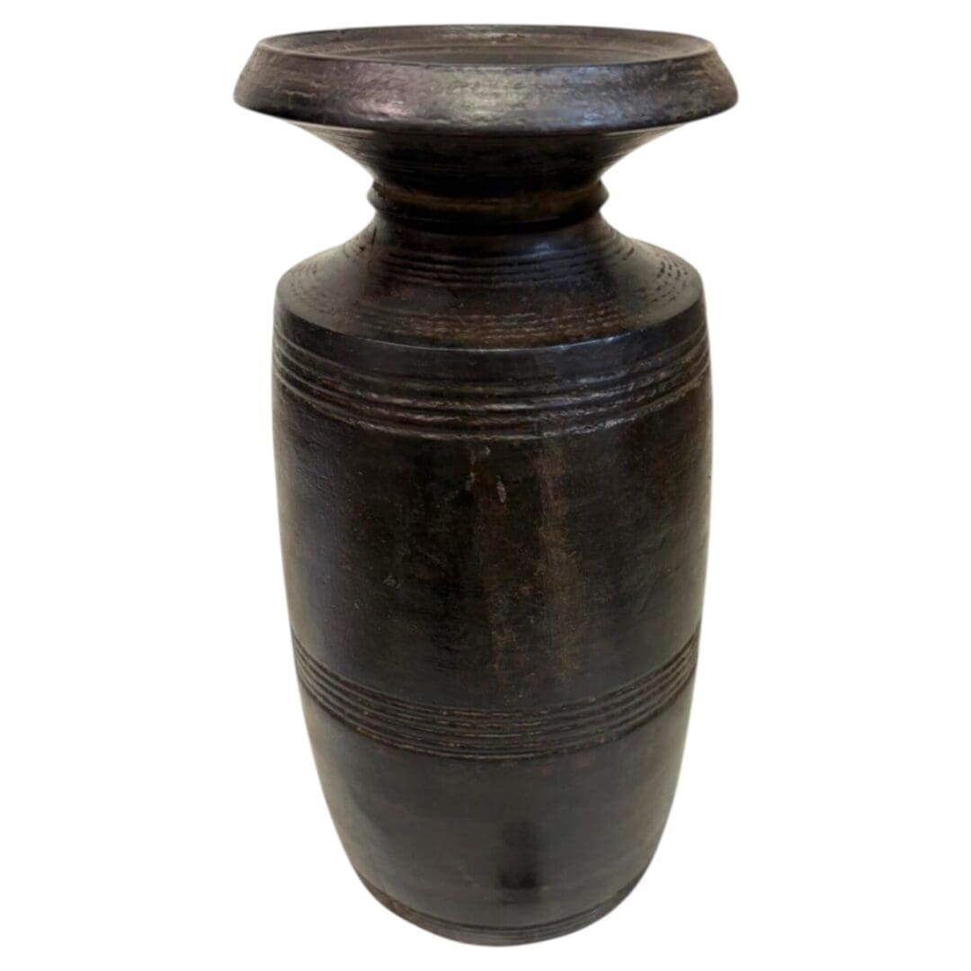 Vintage Acacia Wood Vase Rustic Decor image 10