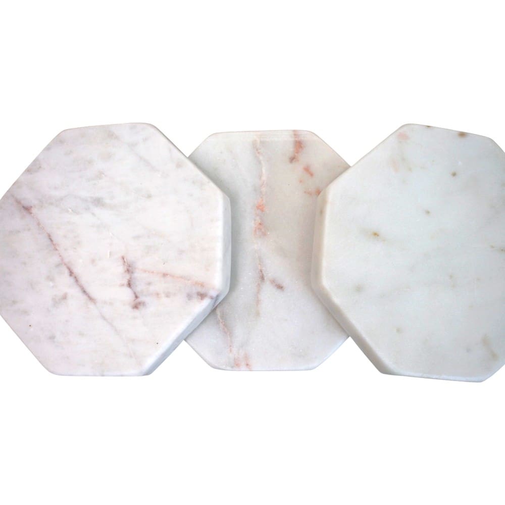 Set of 4 Octagonal Marble Drink Coasters image 8