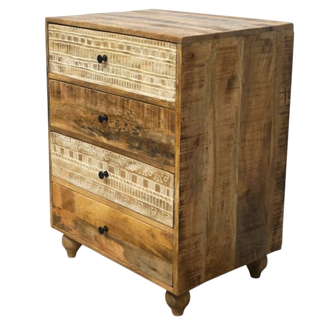Rustic 4-Drawer Dresser Hand-carved image 4