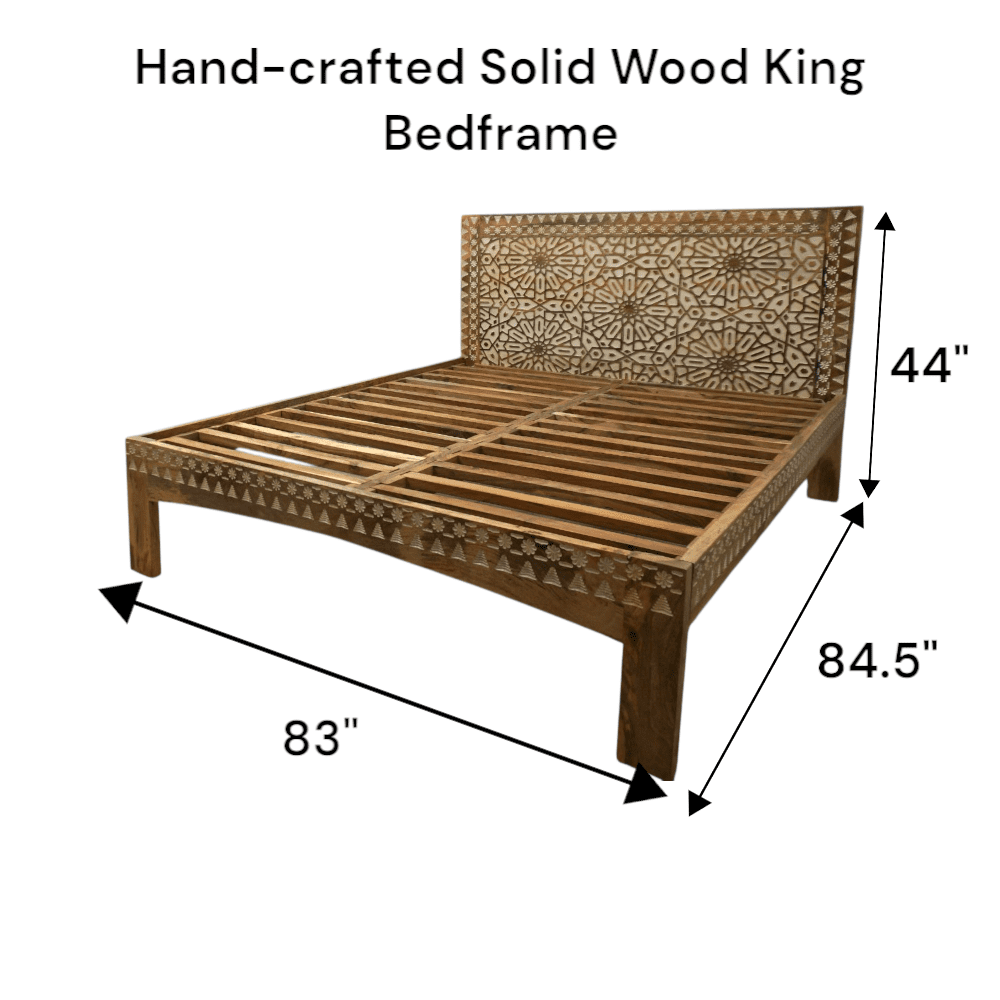 Hand-Carved King Bedframe image 11