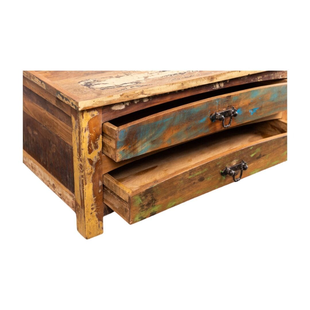 Reclaimed Wood Coffee Table with Hidden Trunk image 4