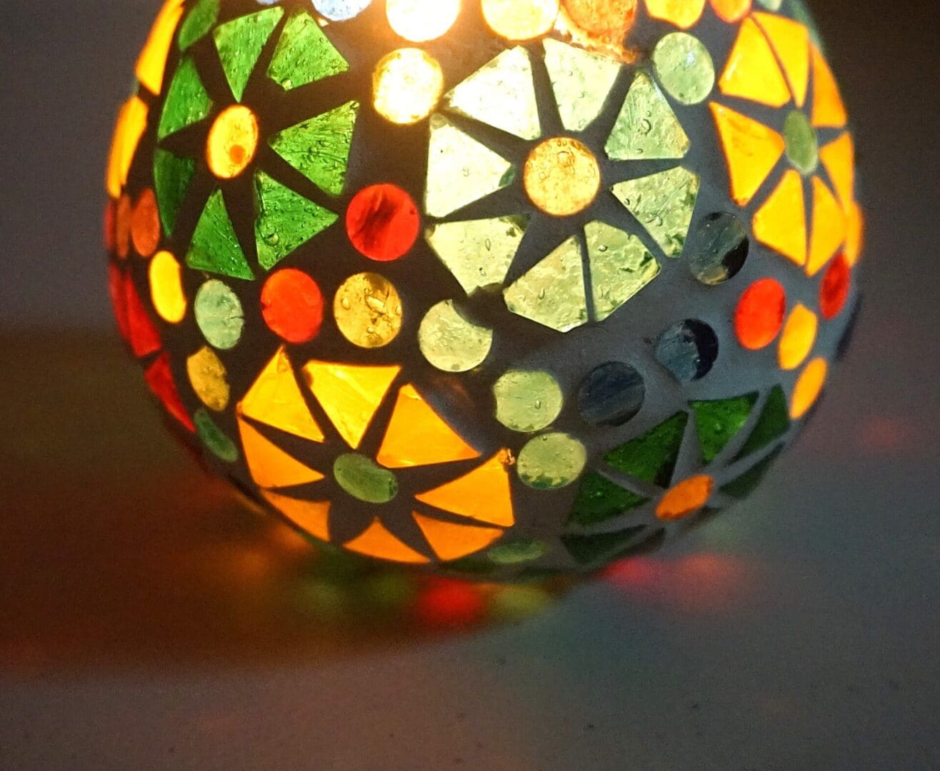 2.5 Inch Multicolor Round Mosaic Glass Candle Holder Set of 3 image 6