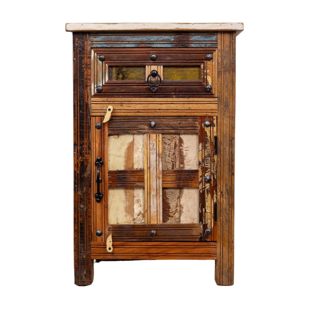 Rustic Reclaimed Wood Bedside Table image 1