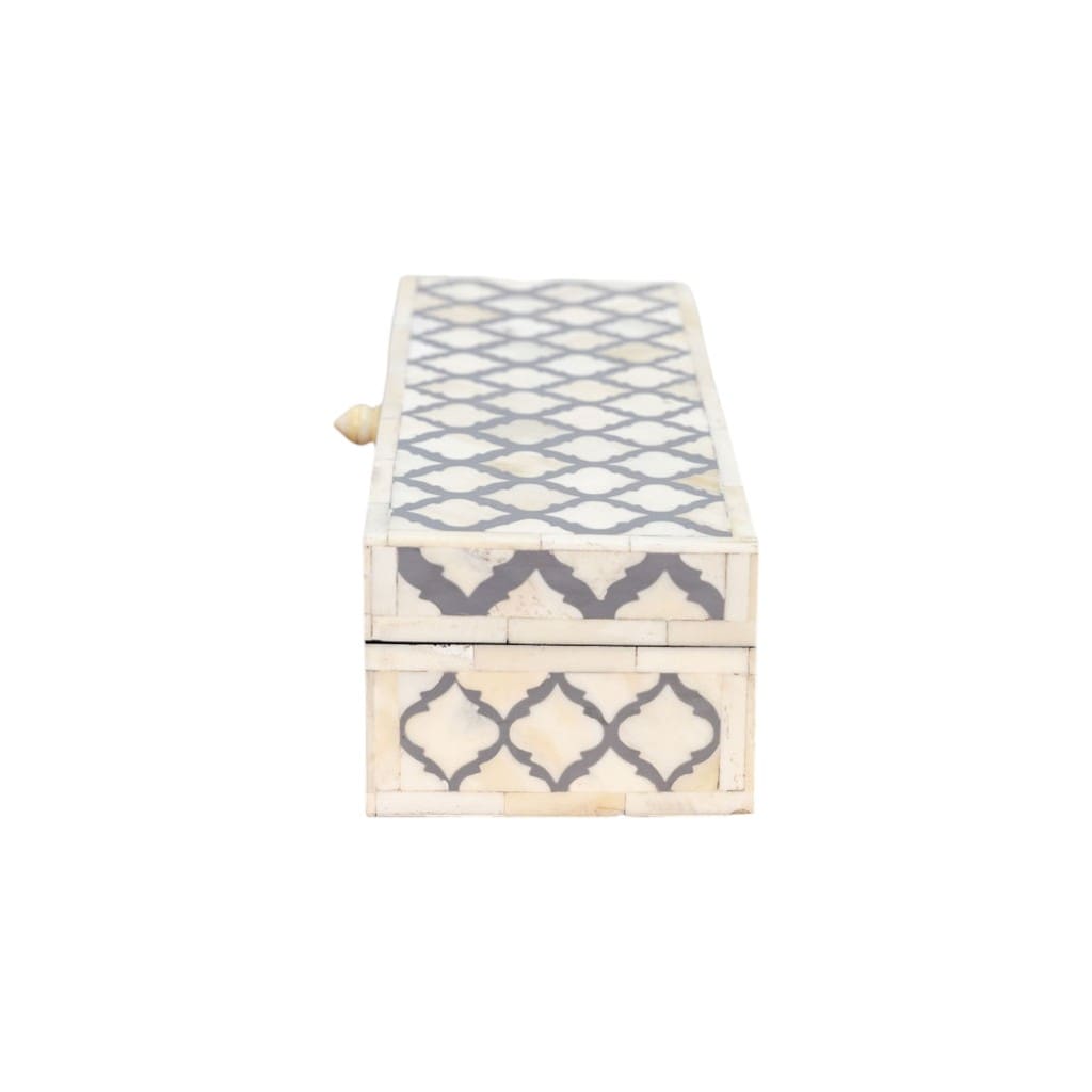 Long Rectangle Box Gray and White Inlay image 4