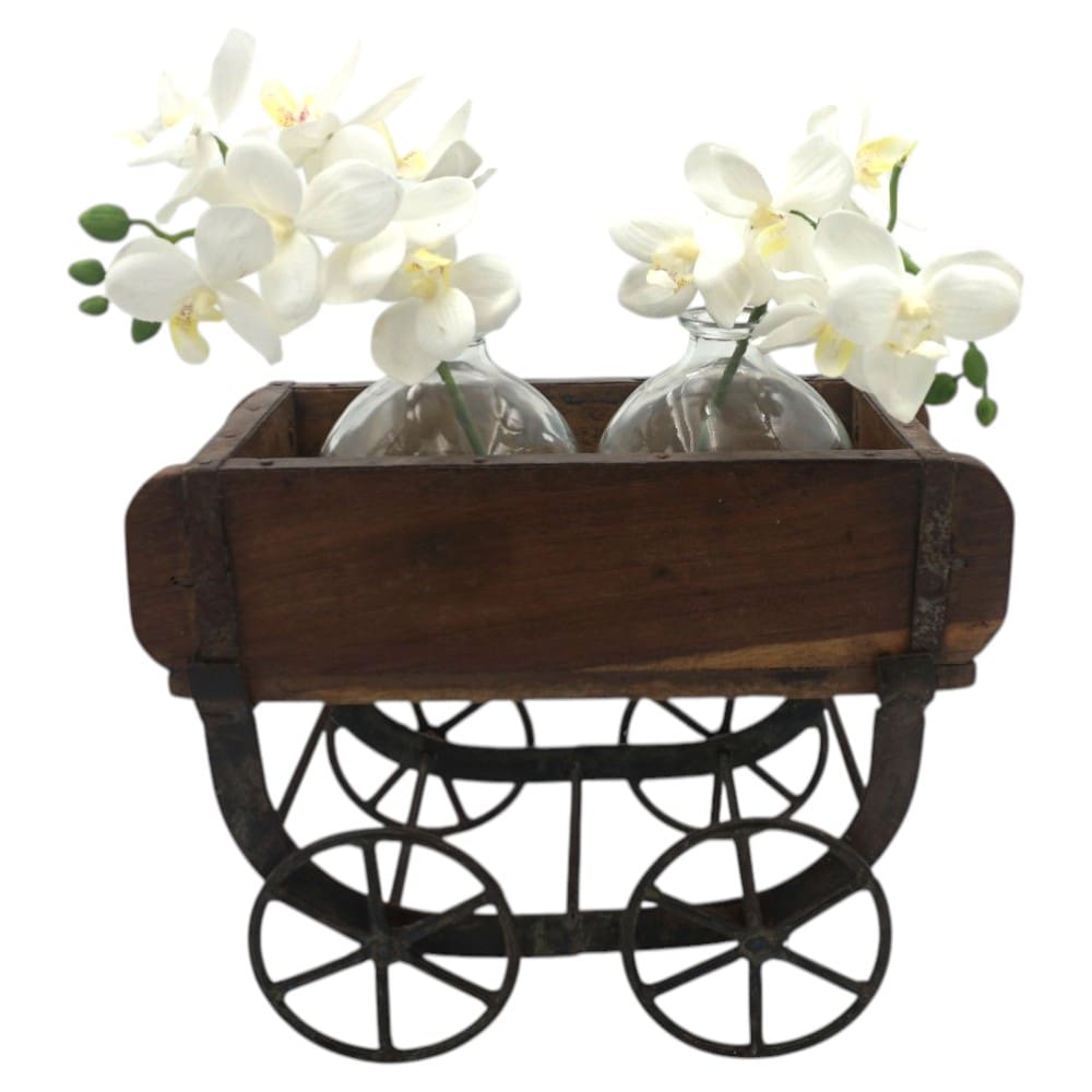 Vintage Brick Mold Wood Trolley image 1