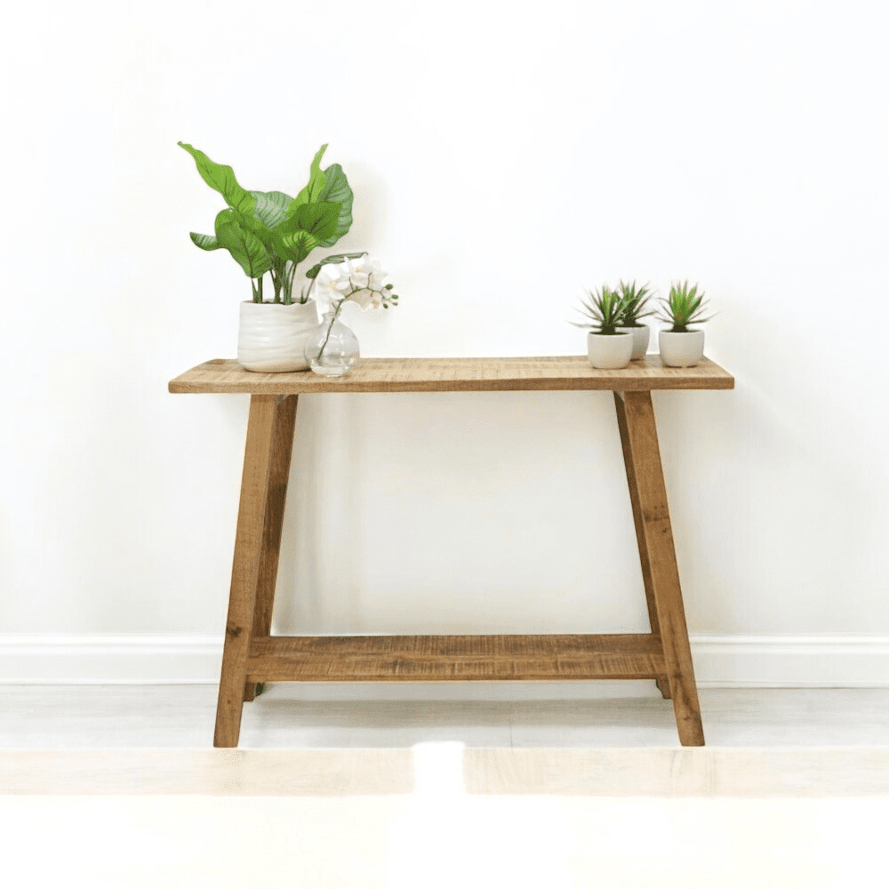 Rustic Natural Mango Wood Console Table image 1